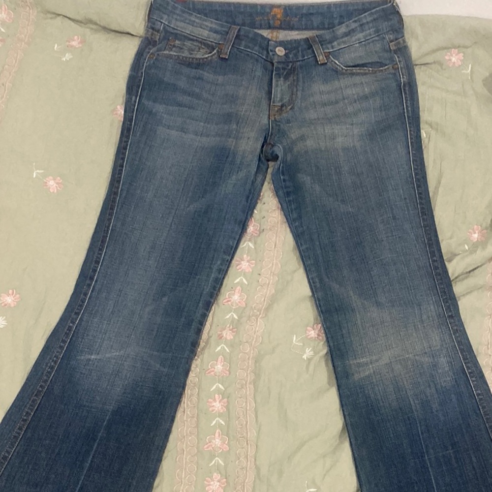 7 For All Mankind Dark Blue Flare Jeans
